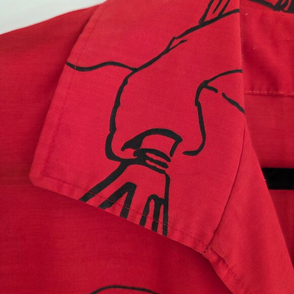 Vintage Abstract Red Button-Up Shirt - Picture 7 of 10